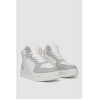 Кроссовки женские зимние на меху, цвет серо-белый, 248RMB02