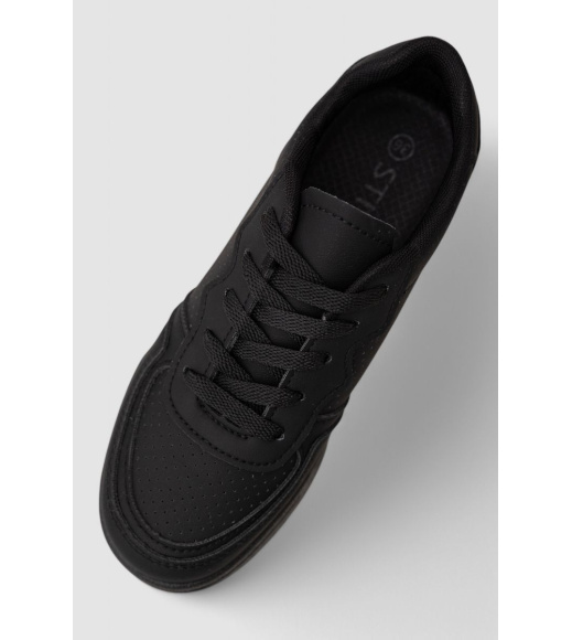 Кеды женские с перфорацией, цвет черный, 248RAD60