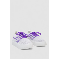 Кроссовки женские текстиль, цвет бело-сиреневый, 243R2023-33