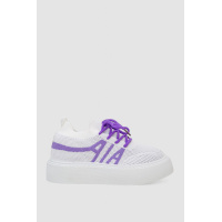 Кроссовки женские текстиль, цвет бело-сиреневый, 243R2023-33
