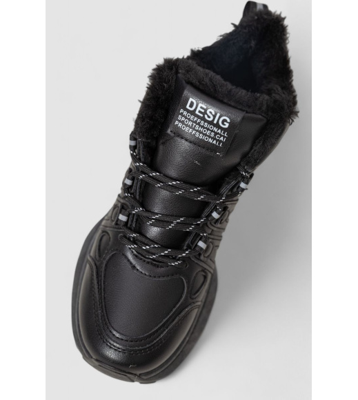 Кроссовки женские на меху, цвет черный, 243R116-5