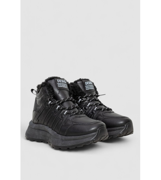 Кроссовки женские на меху, цвет черный, 243R116-5