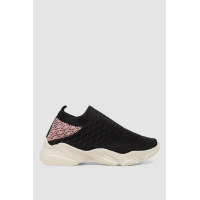 Слипоны женские текстильные, цвет черный, 244R291C