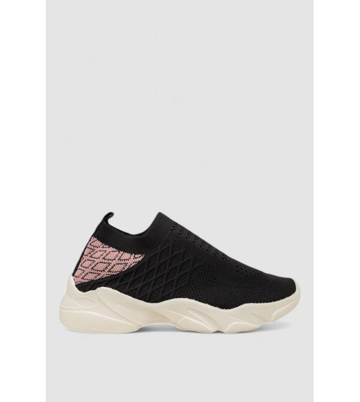 Слипоны женские текстильные, цвет черный, 244R291C