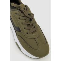 Кроссовки женские экокожа, цвет хаки, 243R186-131