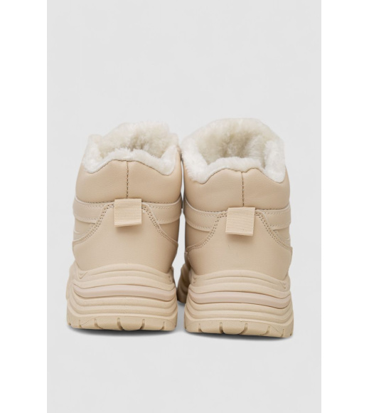 Кроссовки женские зимние на меху, цвет бежевый, 248RDM07