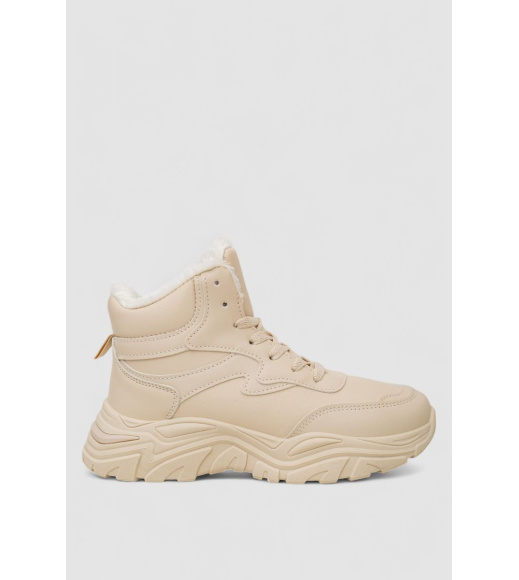 Кроссовки женские зимние на меху, цвет бежевый, 248RDM07