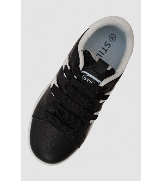 Кроссовки женские кожа, цвет черно-белый, 248RJH900-2