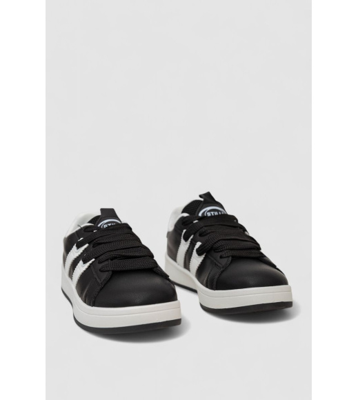 Кроссовки женские кожа, цвет черно-белый, 248RJH900-2