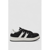 Кроссовки женские кожа, цвет черно-белый, 248RJH900-2