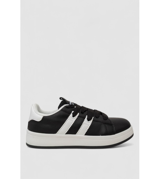 Кроссовки женские кожа, цвет черно-белый, 248RJH900-2