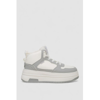 Кроссовки женские зимние на меху, цвет бело-серый, 248RAM09