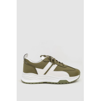 Кроссовки женские экокожа, цвет хаки, 243R186-126