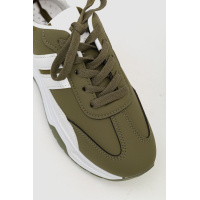 Кроссовки женские экокожа, цвет хаки, 243R186-126