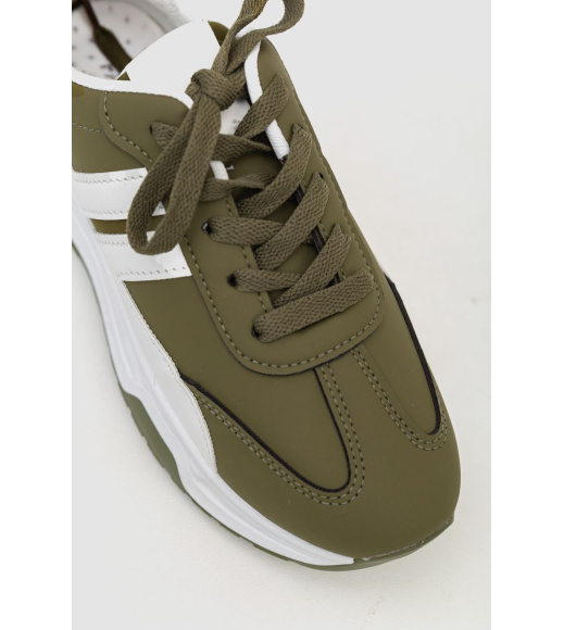 Кроссовки женские экокожа, цвет хаки, 243R186-126