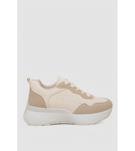 Кроссовки женские, цвет бело-бежевый, 248RXM60