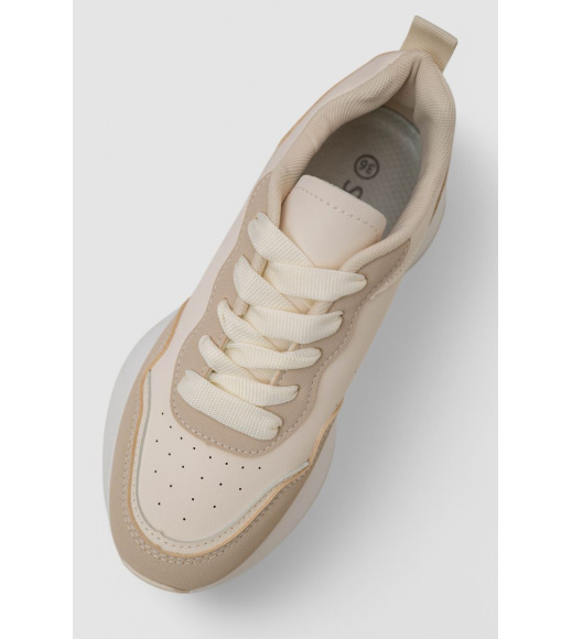 Кроссовки женские, цвет бело-бежевый, 248RXM60