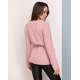 Розовая приталенная блуза на кулиске
