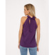 Фіолетова блуза-халтер з бантом на спинці