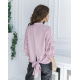 Розовая блуза с присборенными рукавами