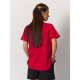 Красная свободная блуза из муслина