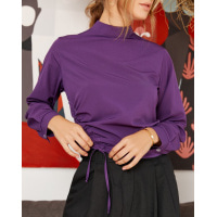 Фіолетова блузка з діагональною куліскою