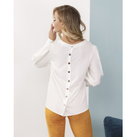Біла класична блуза з гудзиками