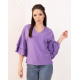 Фіолетова блуза з воланами на рукавах