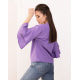 Фіолетова блуза з воланами на рукавах