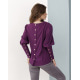 Фіолетова класична блуза з гудзиками