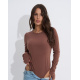 Коричневое боди из утепленного эластика