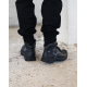 Черные кожаные ботинки на меху в стиле милитари
