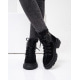 Черные комбинированные ботинки на меху