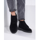 Демисезонные классические ботинки из черной замши