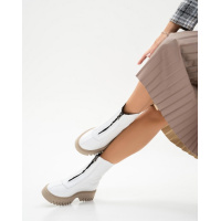 Высокие белые ботинки с передней молнией