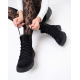Черные замшевые ботинки с эластичными вставками
