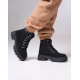 Черные замшевые ботинки на байке со шнуровкой