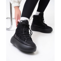 Теплые черные ботинки луноходы с мембраной