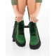 Замшевые демисезонные ботинки зеленого цвета