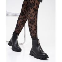 Черные демисезонные ботинки на молнии