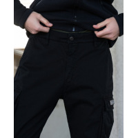 Черные утепленные флисом брюки карго