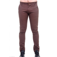 Темно-коричневые мужские зауженные брюки