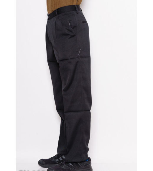 Однотонні чорні класичні прямі брюки