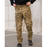 Принтованные хлопковые брюки в стиле милитари