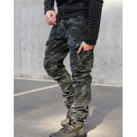 Коттоновые брюки карго с принтом в стиле милитари