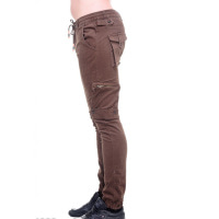 Темно-коричневі чоловічі штани з бічними і задніми накладними кишенями