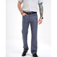 Синие классические брюки из хлопка