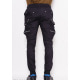 Чорні джинсові брюки з гумками-манжетами і блискавками на кишенях