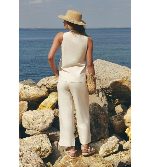 Бежевые женские брюки укороченные Seventeen 2301.6400