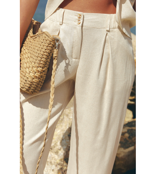 Бежевые женские брюки укороченные Seventeen 2301.6400